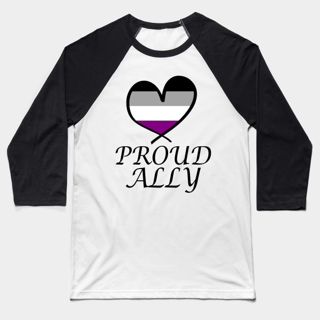 Proud Ally LGBT Gay Pride Month Asexual Flag Baseball T-Shirt by artbypond